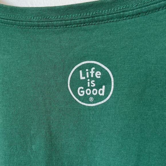 Life is Good Crusher Tee Classic Fit Womens Medium Mountain Climb Hiking Green - Picture 5 of 10